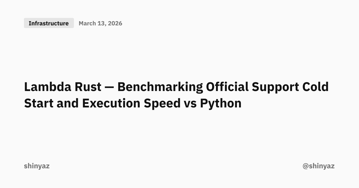 Lambda Rust — Benchmarking Official Support Cold Start and Execution ...
