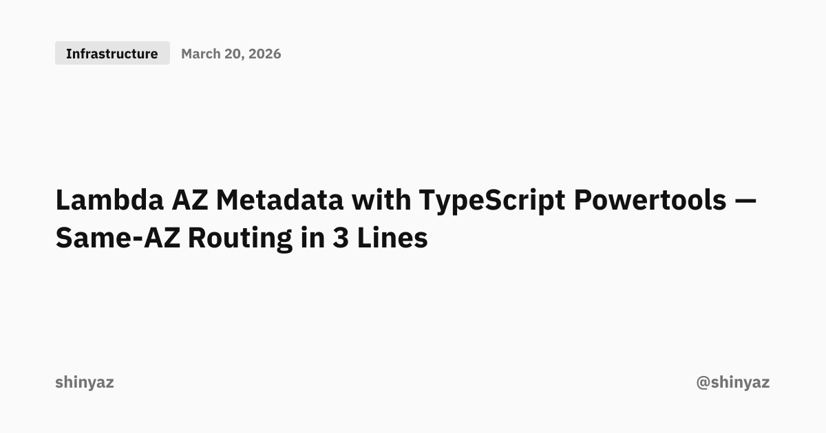 Lambda AZ Metadata with TypeScript Powertools — Same-AZ Routing in 3 ...