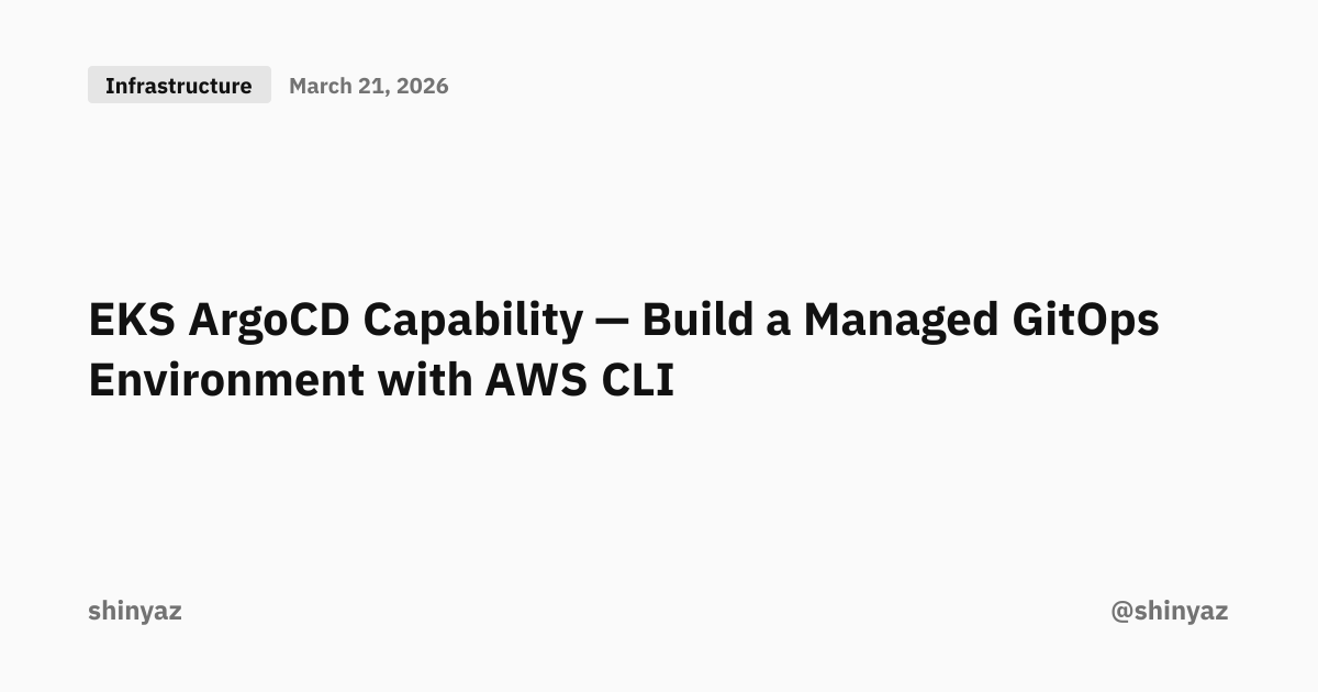 EKS ArgoCD Capability — Build a Managed GitOps Environment with AWS CLI ...