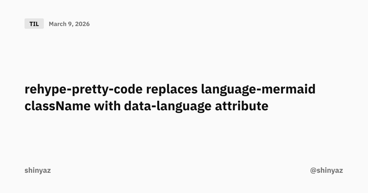 rehype-pretty-code replaces language-mermaid className with data ...